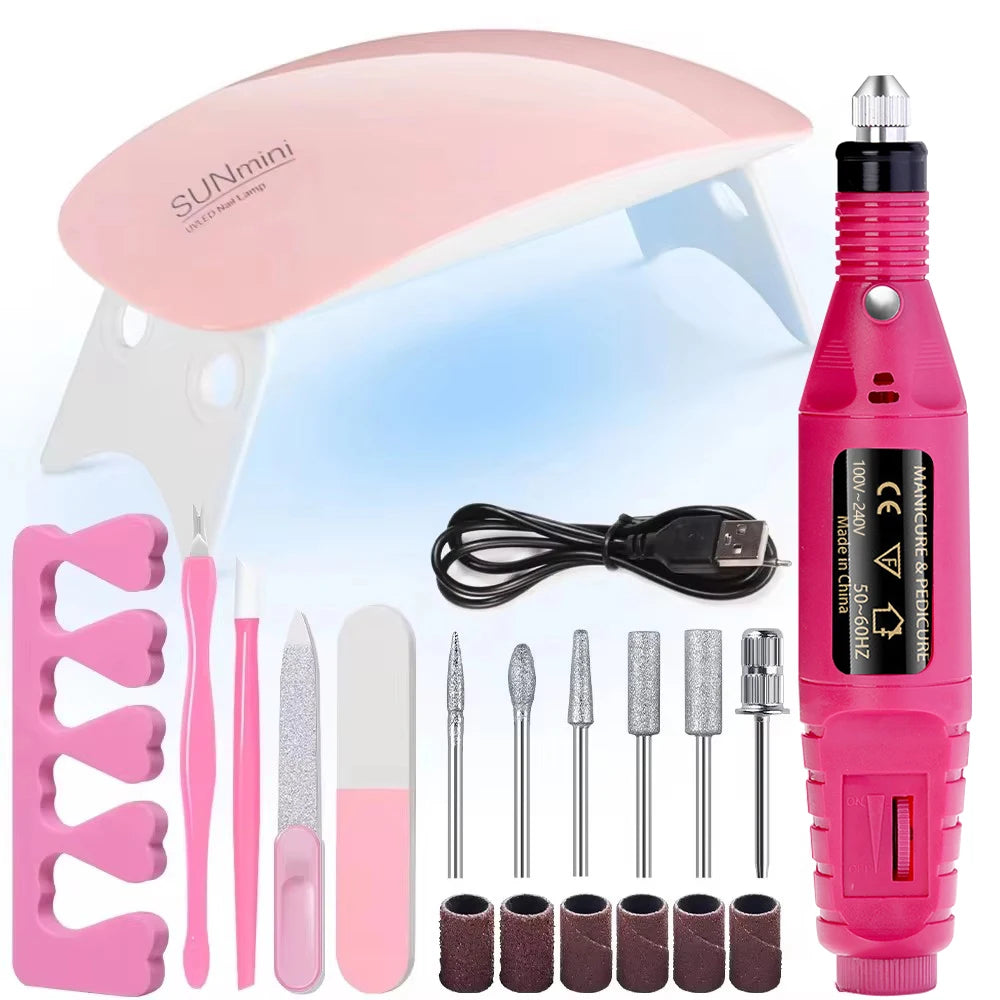 YIKOOLIN UV LED Lampada Set di strumenti professionali per unghie con 20000RPM