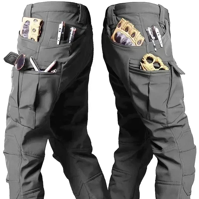 Giacca con cappuccio multi-tasche + Pantaloni in pile da Caccia Impermeabile