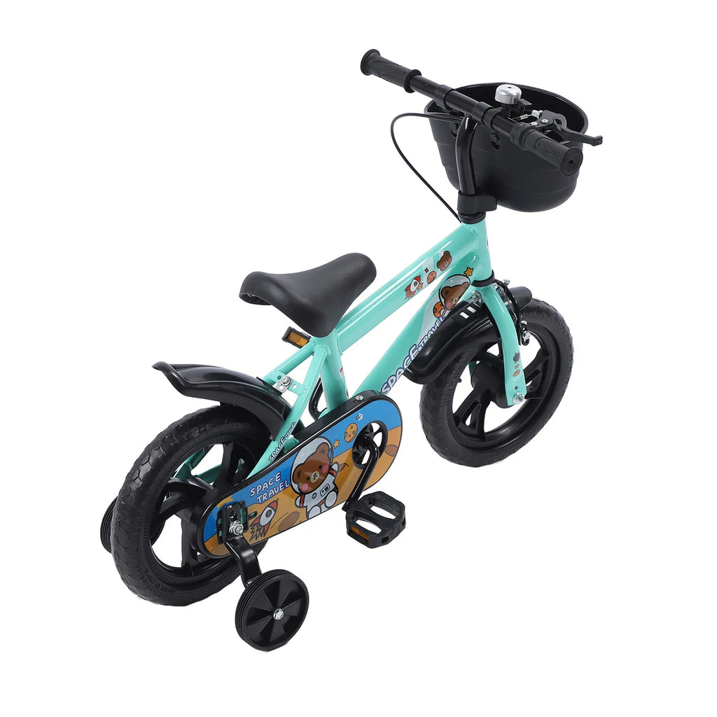 Bici per bambini da 12” con ruote da allenamento per 2-6 anni, telaio in acciaio ad alto tenore di carbonio, sedile e manubrio regolabili