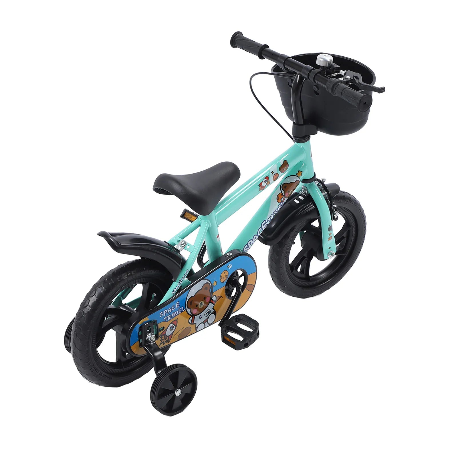 Bici per bambini da 12” con ruote da allenamento per 2-6 anni, telaio in acciaio ad alto tenore di carbonio, sedile e manubrio regolabili