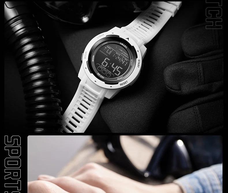 SMAEL Orologi da polso sportivi a LED Orologio impermeabile da uomo