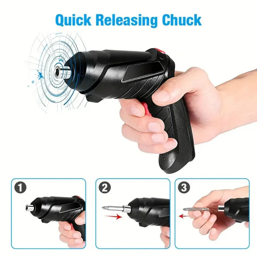 Cacciavite elettrico portatile Cordless 47 in 1 Cacciavite ricaricabile ruotato di 90 gradi con LED