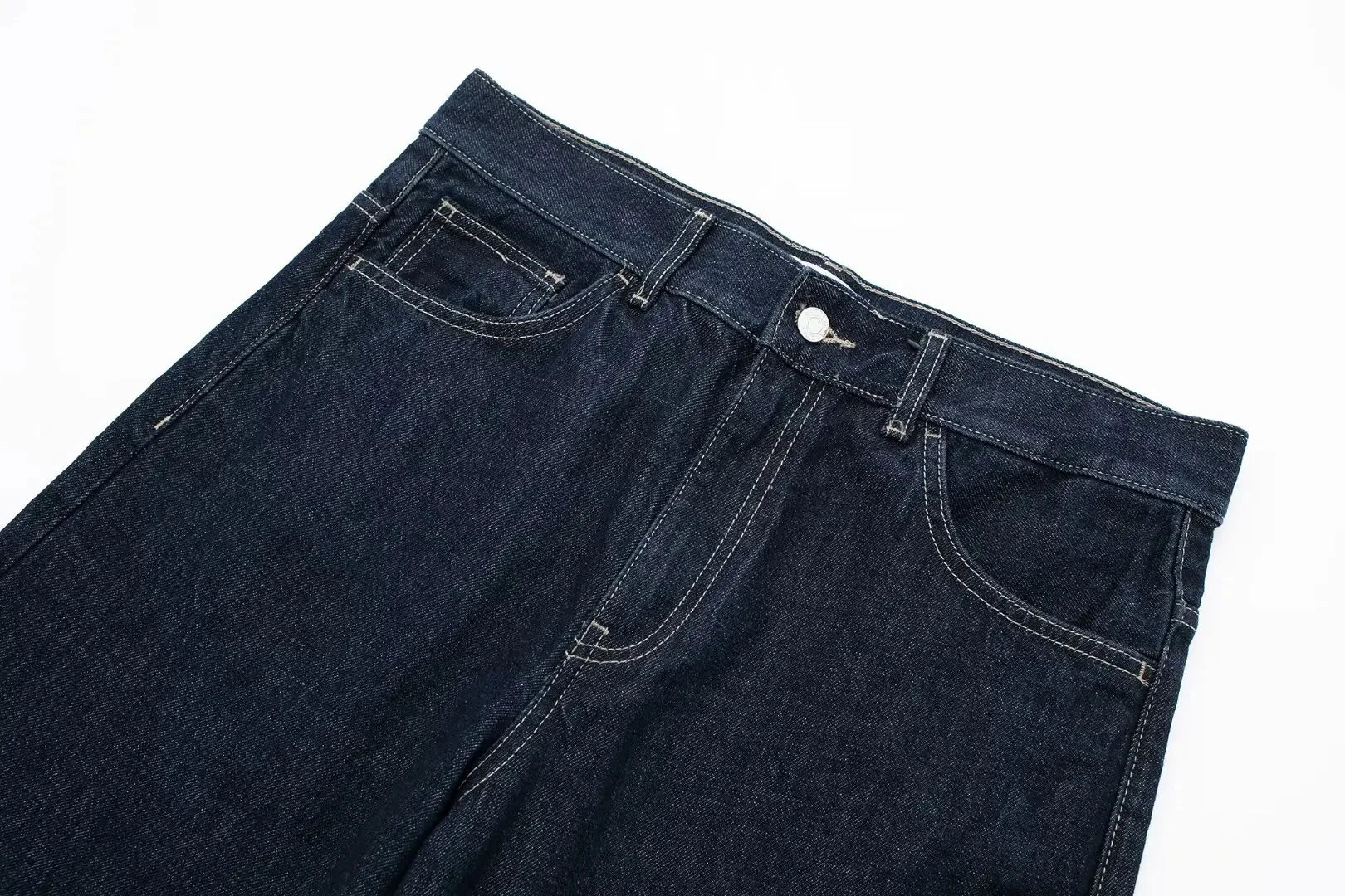 Set Casual Risvolto Manica Lunga Crop Giacca Bottoni Femminile Vintage Gamba Larga Jeans