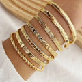 7 pezzi/set bracciali color oro