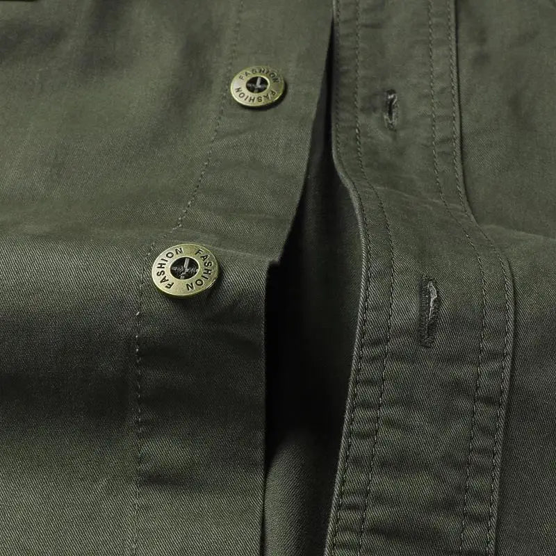 Camicie militari Uomo Cotone Casual Slim Fit Top