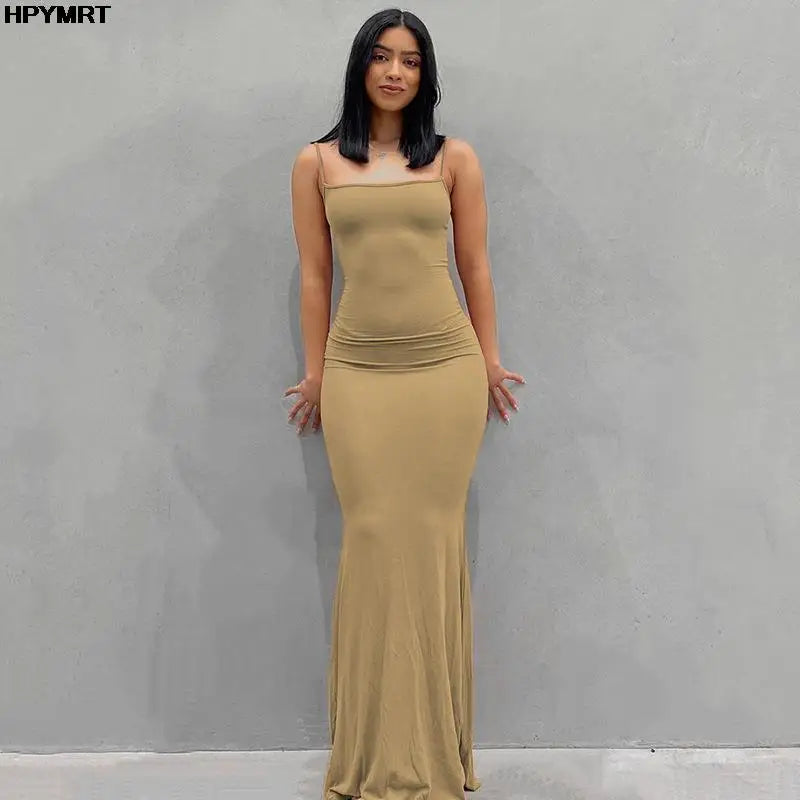 Abito Eleganti Satin Slip Senza Maniche