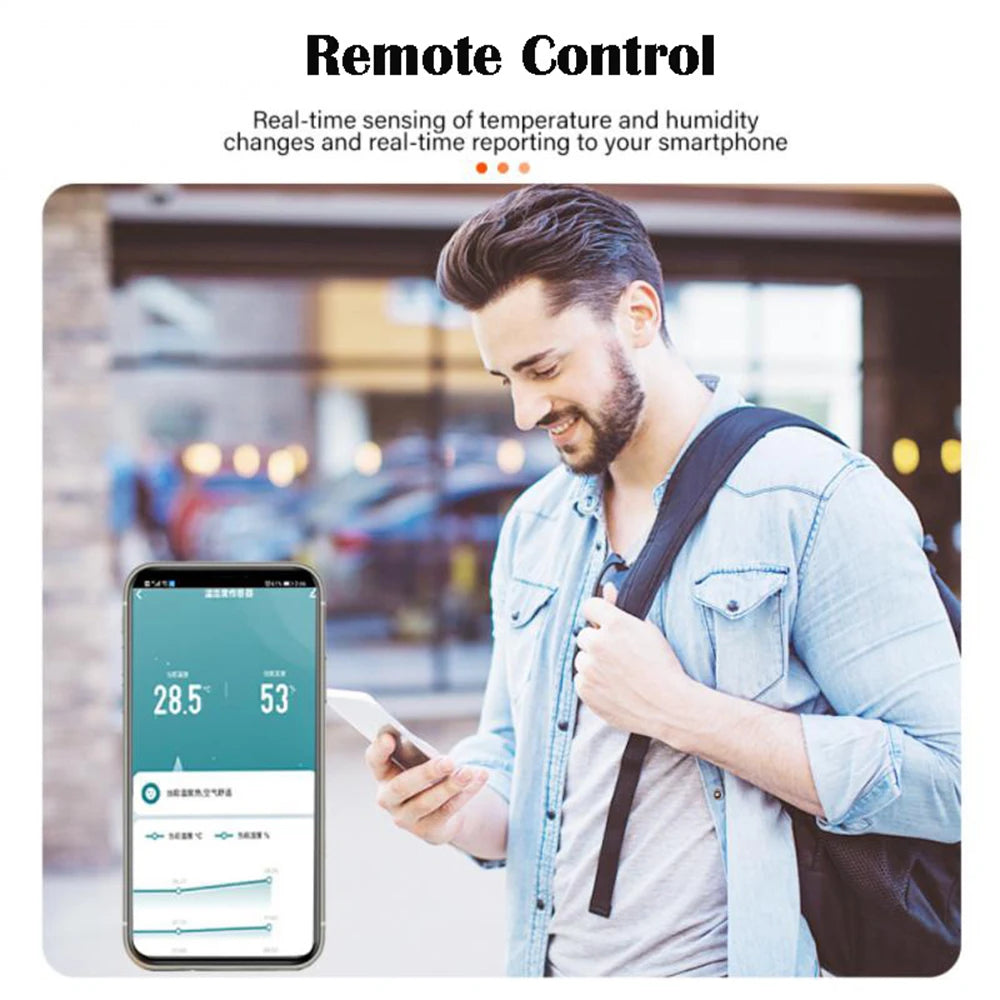 Tuya Smart WiFi Bluetooth Temperatura Umidità Sensore Wireless Home Retroilluminazione Termometro Igrometro APP Rilevatore di controllo remoto
