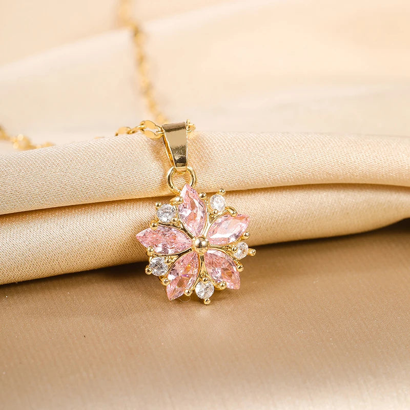 Collana in acciaio inossidabile gioiello rosa