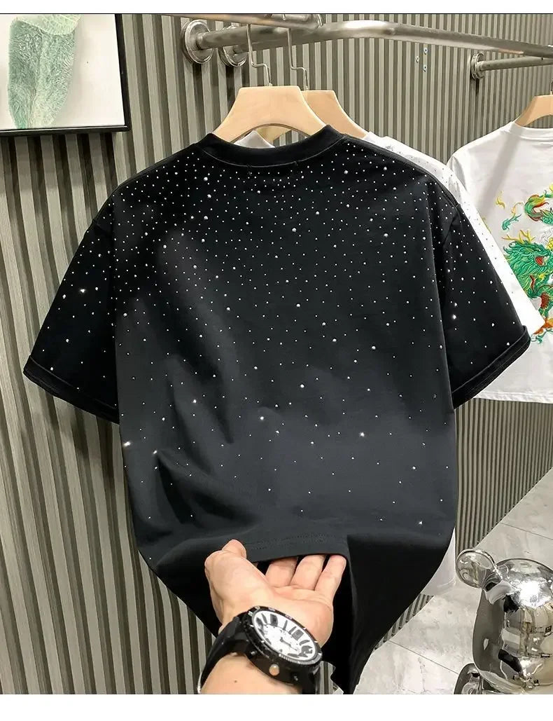 T-shirt estiva con strass T-shirt casual brillantini