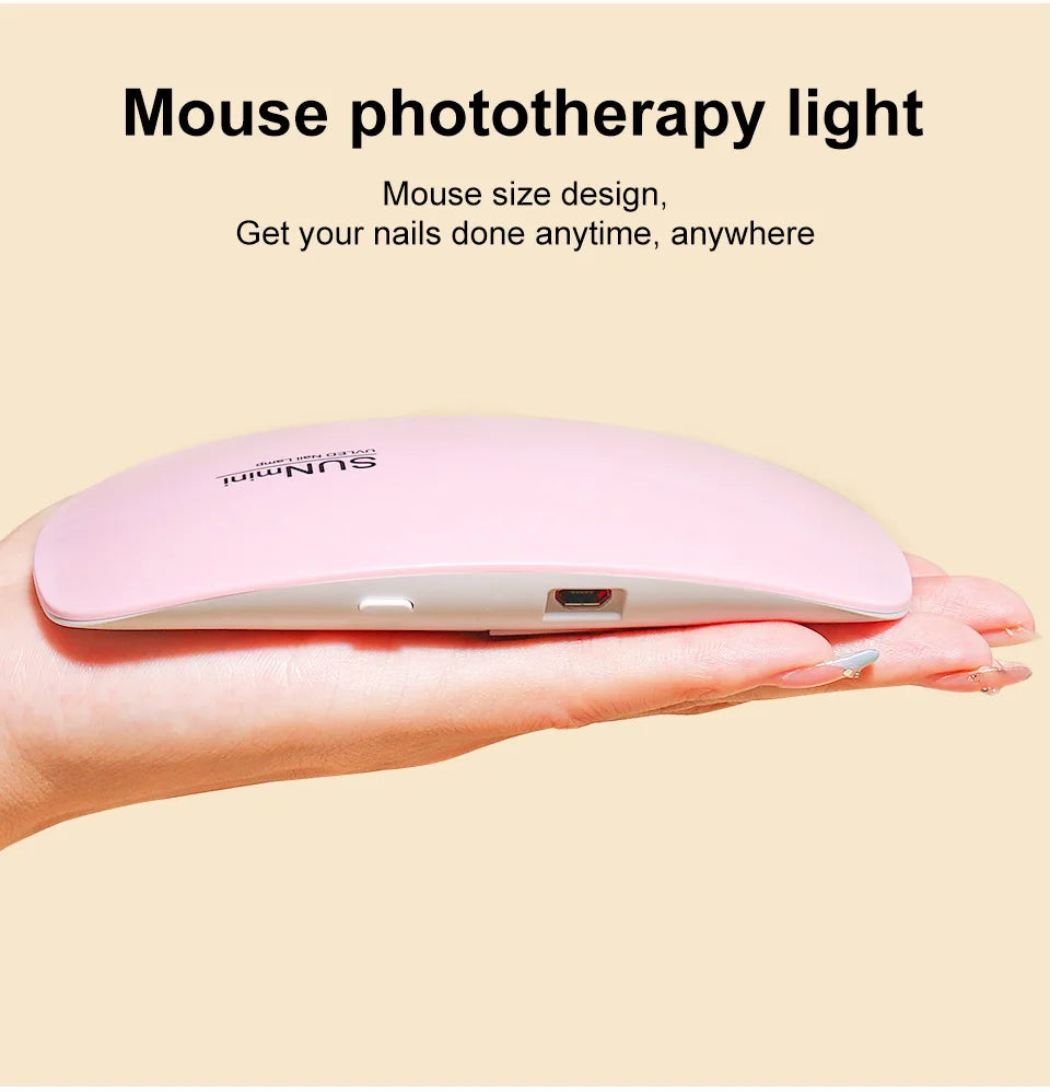 6W Mini asciuga unghie macchina portatile 6 LED UV manicure lampada uso domestico lampada con cavo USB