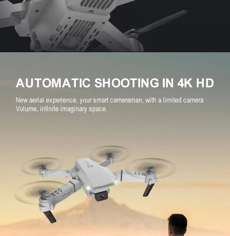 E88 Pro WiFi FPV Drone - Single/Dual 4K/1080P Camera, Grandangolare HD, Altitude Hold, pieghevole