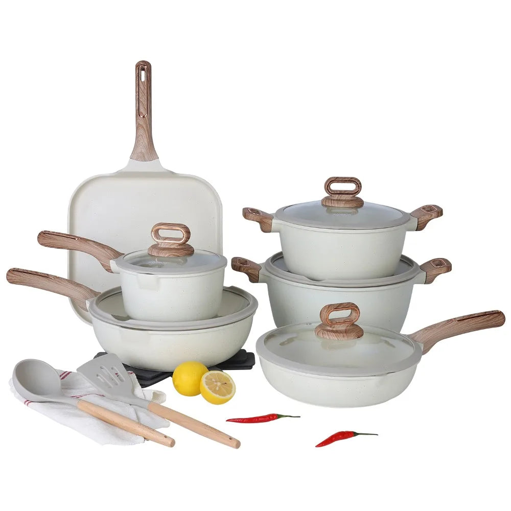 DONNOR Set di pentole e padelle in ceramica a induzione antiaderente