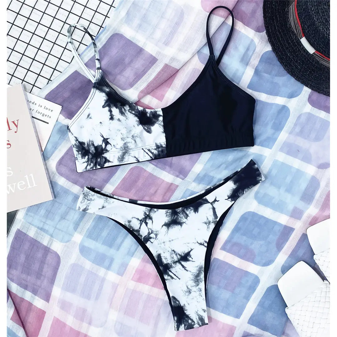 Set Costume leopardato da bagno brasiliana Donna