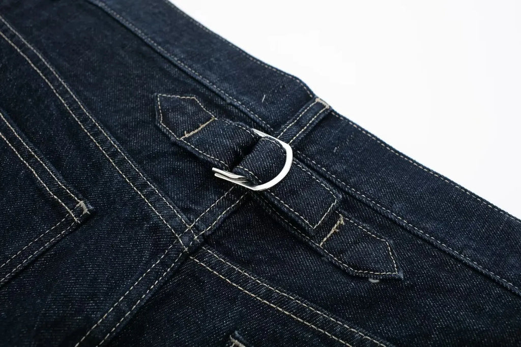 Set Casual Risvolto Manica Lunga Crop Giacca Bottoni Femminile Vintage Gamba Larga Jeans