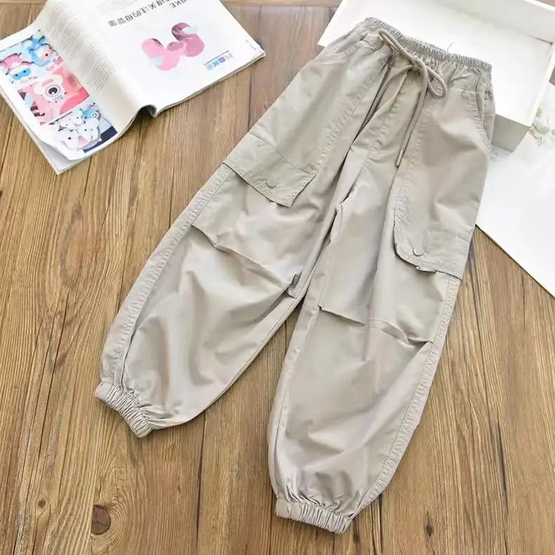 Vestiti primaverili alla moda per bambini Cargo Joggers Pantaloni elastici alla caviglia Pantaloni casual Leggero Traspirante