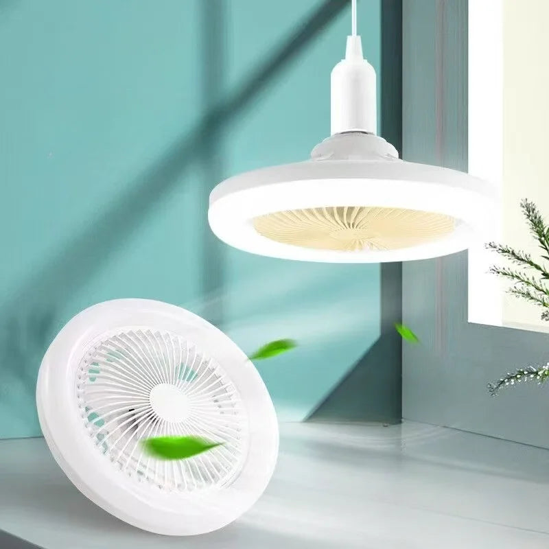 Ventilatore da soffitto girevole 3in1 con telecomando Lampada di illuminazione e convertitore di aria