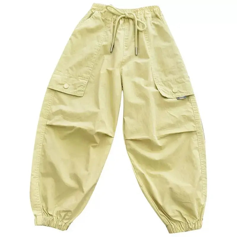 Vestiti primaverili alla moda per bambini Cargo Joggers Pantaloni elastici alla caviglia Pantaloni casual Leggero Traspirante