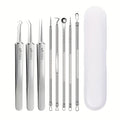 Kit di rimozione di punti neri da 8 pezzi - Strumenti per l’estrazione di imperfezioni e acne in acciaio inossidabile - Set professionale di popper per brufoli per tutta la pelle