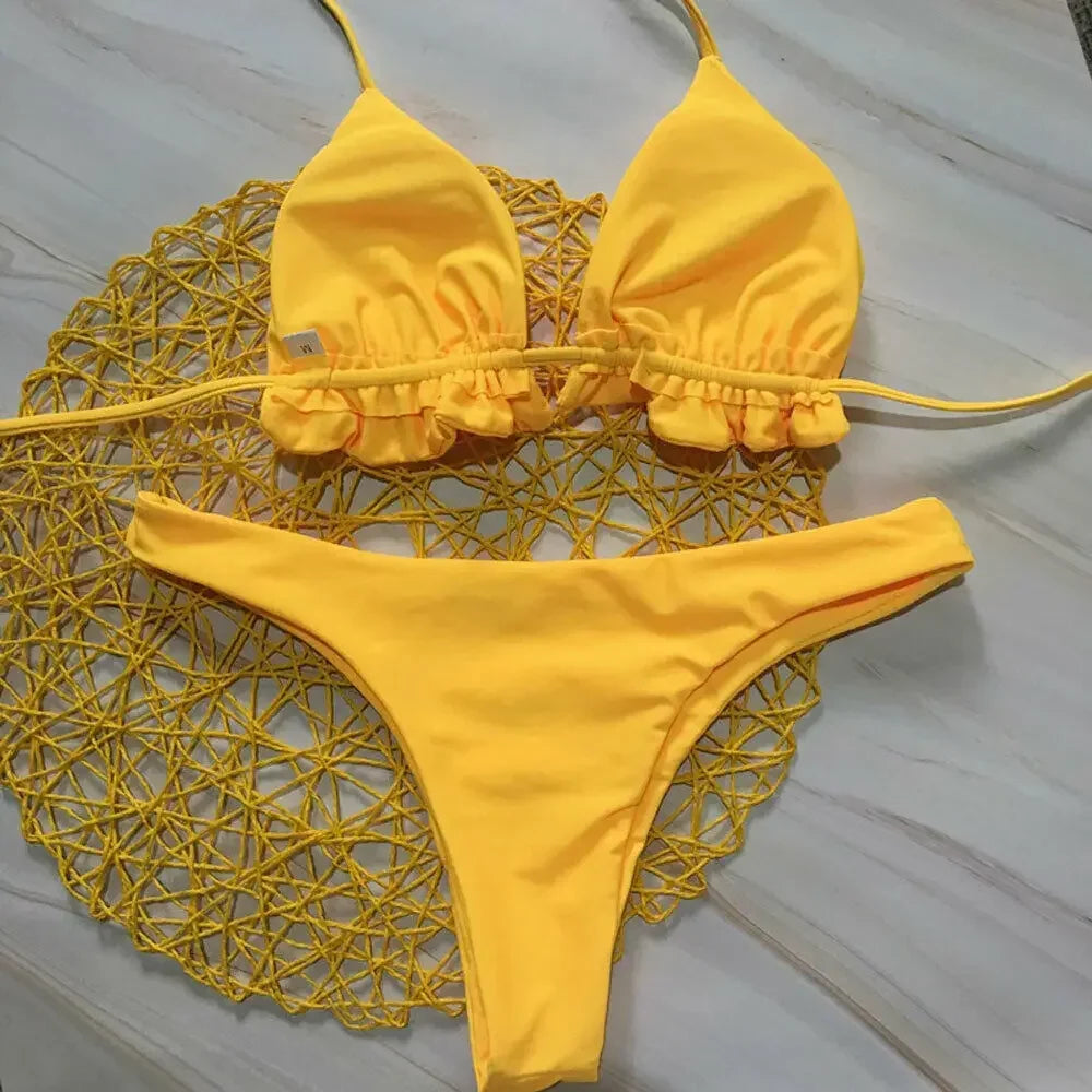 Set bikini brasiliano estivo 2 pezzi Set Push-up