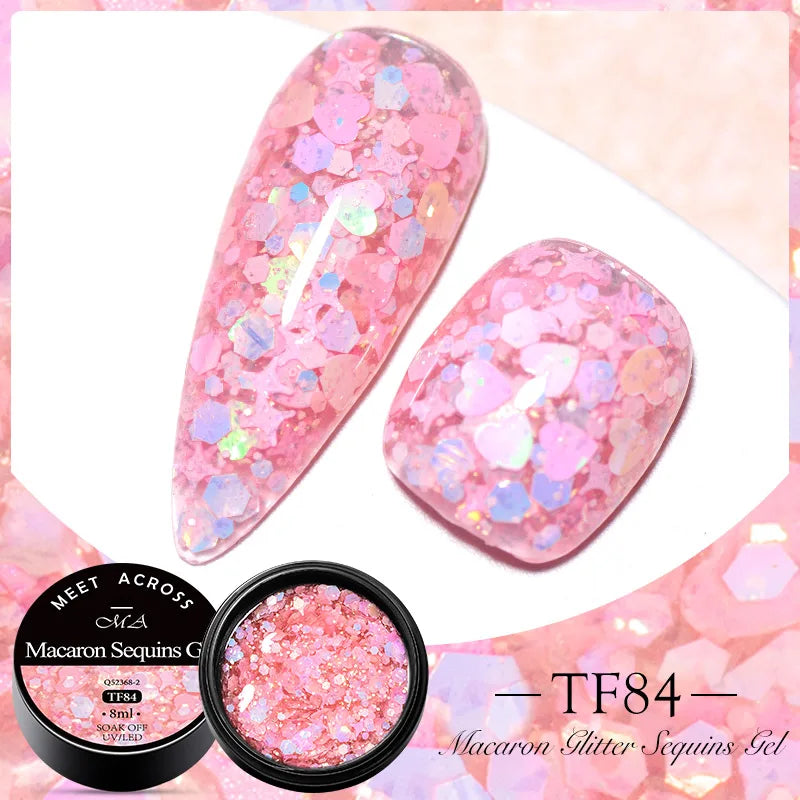 MEET ACROSS 5ml Gel Smalto per unghie Nail Art Top Gel tutti i colori
