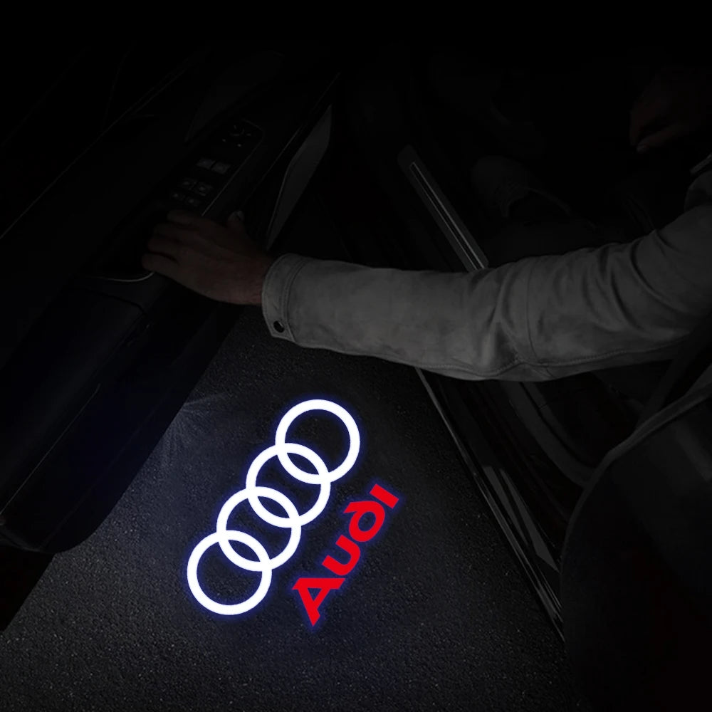 Per Audi Sline S3 S4 S5 S6 S7 RS Q7 Q5 Q3 A4 B8 8P A3 A6 C7 A5 A6L Quattro Auto Logo Porta LED Lampada di benvenuto Laser Proiettore Luce