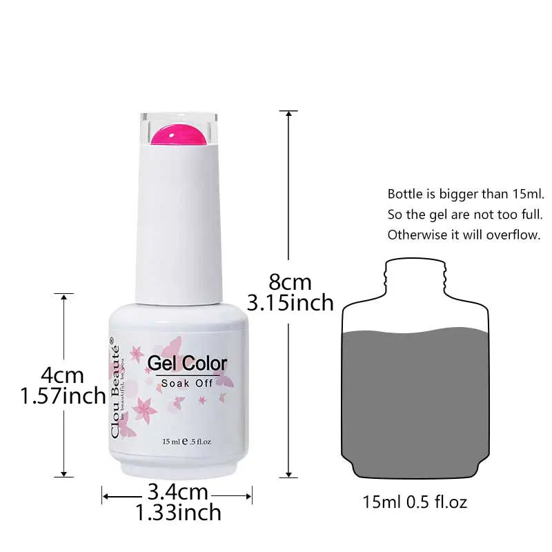 CLOU BEAUTÈ  15/10ml Semipermanente Gel Smalto Unghie 400 colori disponibili