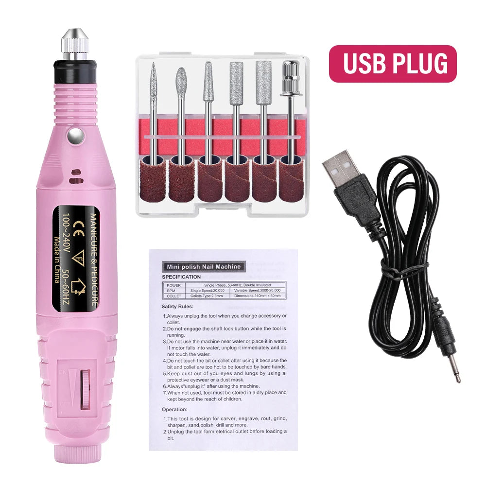 Trapano per unghie elettrico + Set fresatura