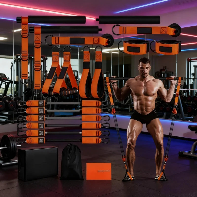 Set con bande di resistenza Bar Kit completo allenamento di forza per tutto il corpo