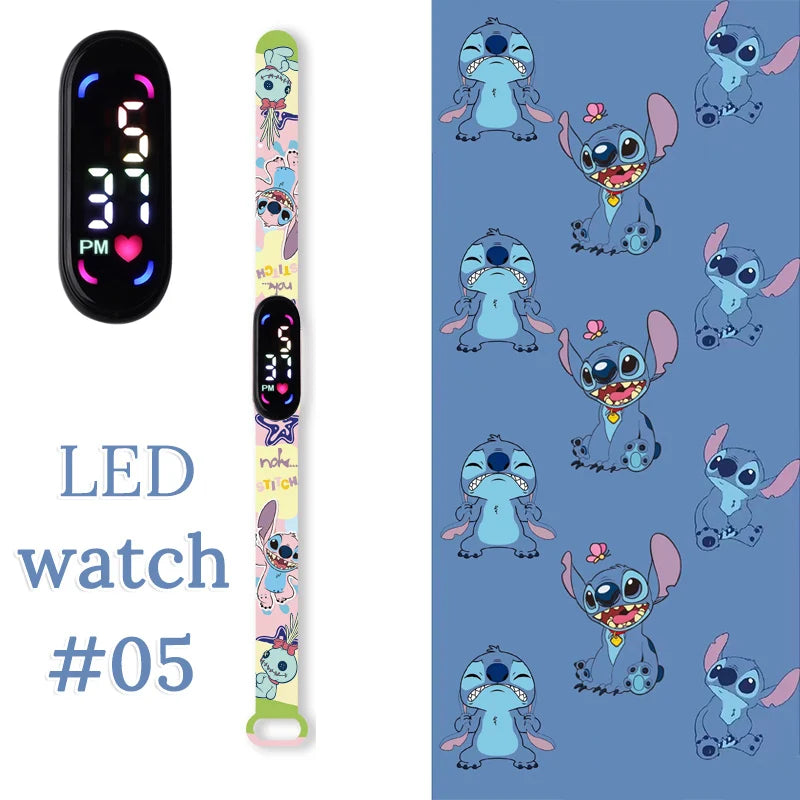 Stitch Orologi per bambini Bracciale sportivo impermeabile LED Touch digitale