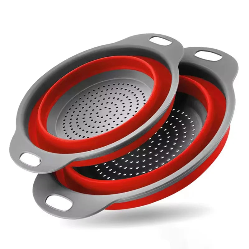 Cesto di scarico pieghevole in silicone, Cesto di lavaggio di frutta e verdura , Filtro pieghevole, Scolapasta