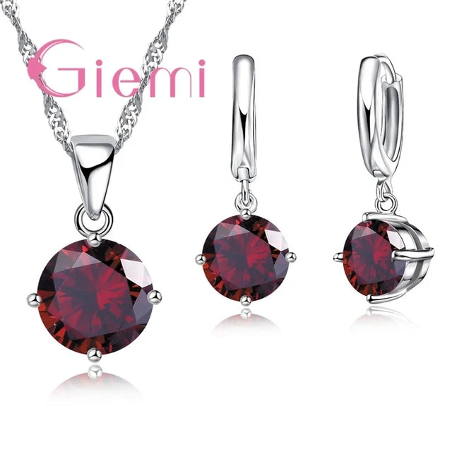 Collana con ciondolo in argento Set Trendy Austrian Crystal