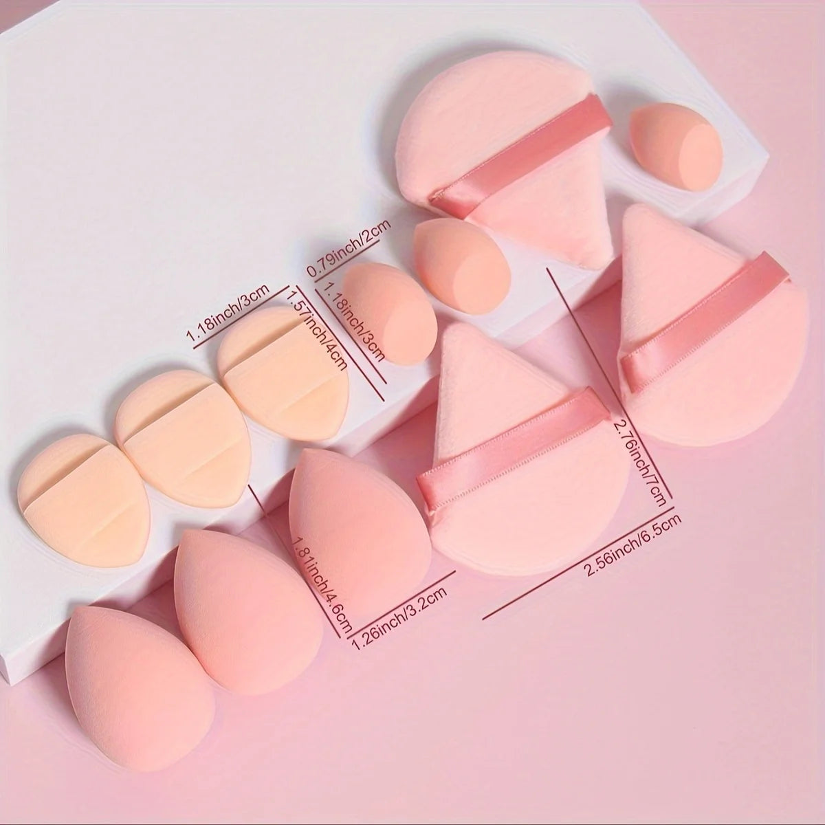 Set 12 Pz di spugne per trucco multiuso, set di diversi colori
