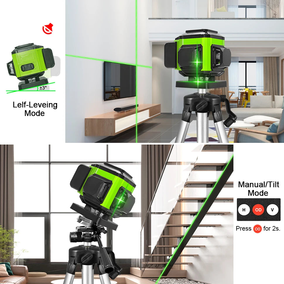 🇪🇸CLUBIONA 16/12 Laser autolivellante 3x360 Green beam Line Laser Level