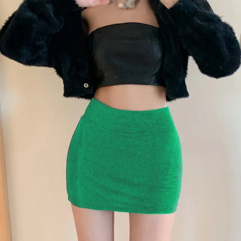 Gonne da donna a vita alta versatile elastico in vita