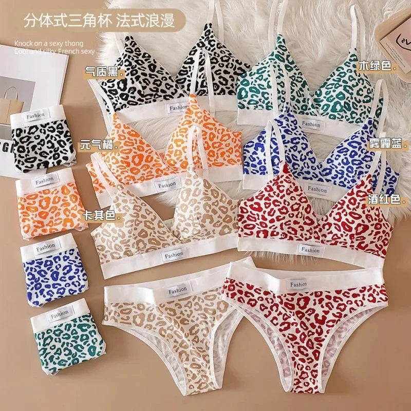 Set di biancheria intima da donna con stampa leopardata