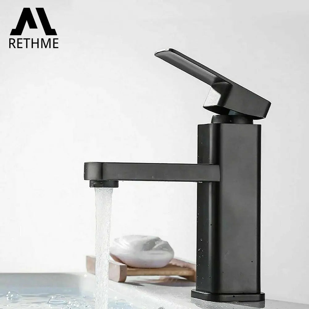 Rubinetti da bagno neri/cromi Rubinetti del miscelatore caldo e freddo Vanity Bagno