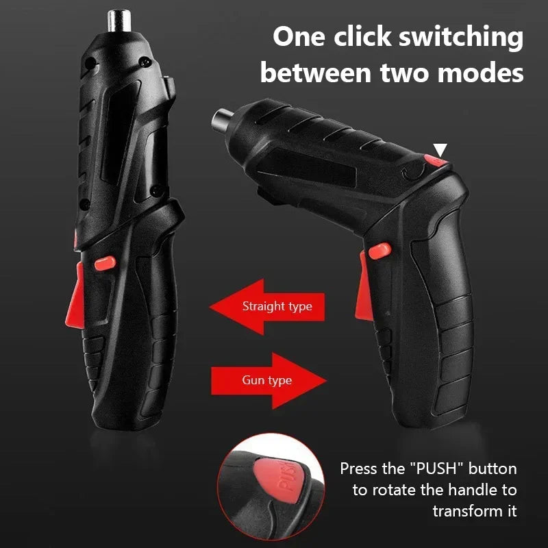 Cacciavite elettrico portatile Cordless 47 in 1 Cacciavite ricaricabile ruotato di 90 gradi con LED