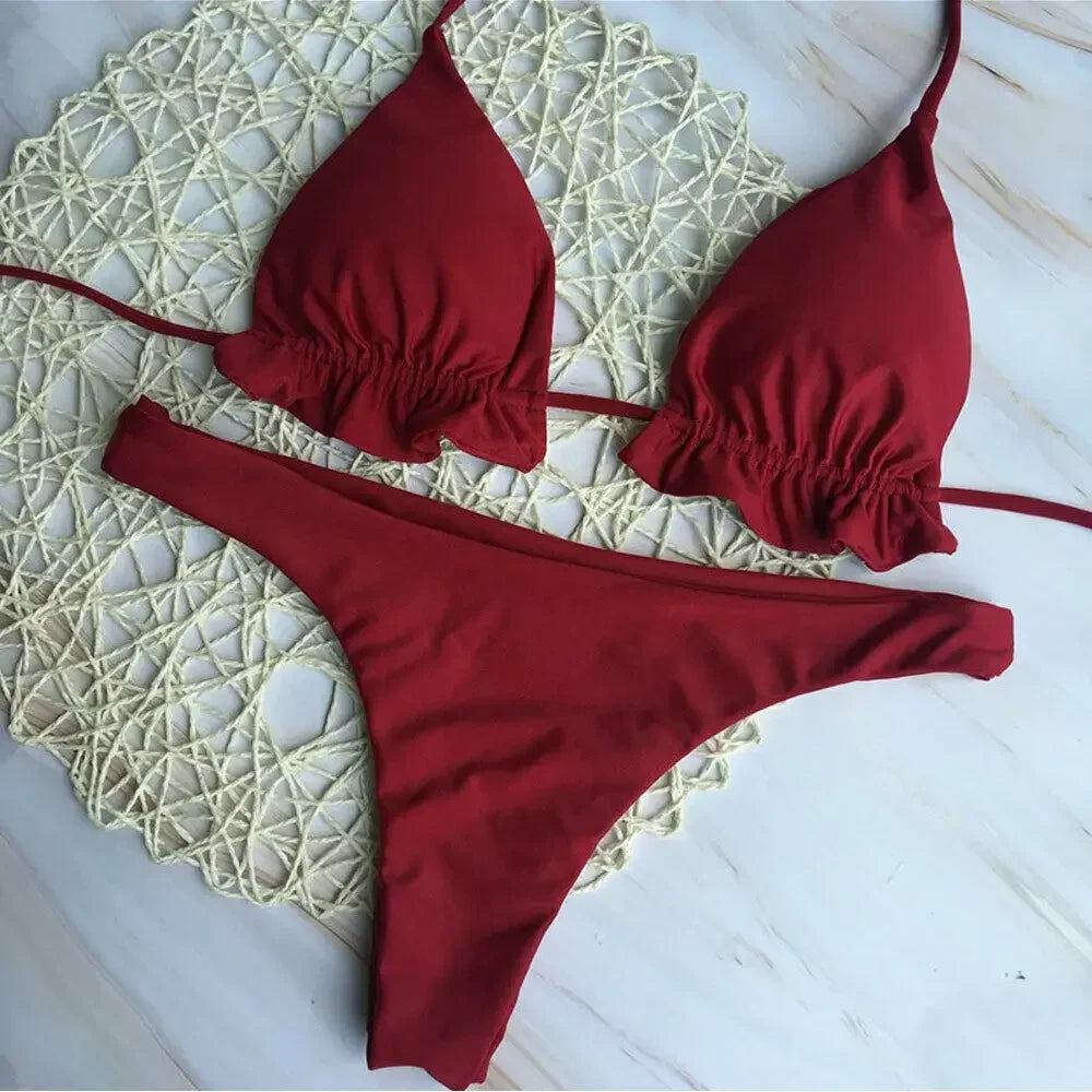 Set bikini brasiliano estivo 2 pezzi Set Push-up