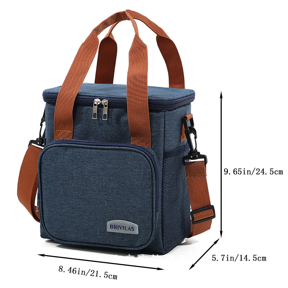 Borsa termica doppia pieghevole Borse per il pranzo da campeggio e  da viaggio di grande capacità