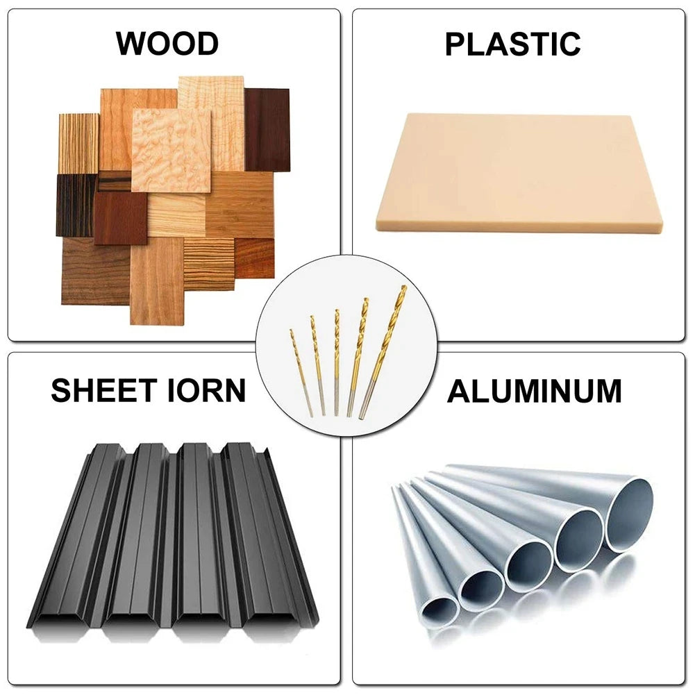 Set di punte a torsione 150/50 Pz placcato titanio 1-3mm- set di perforazione per lavorazione del legno