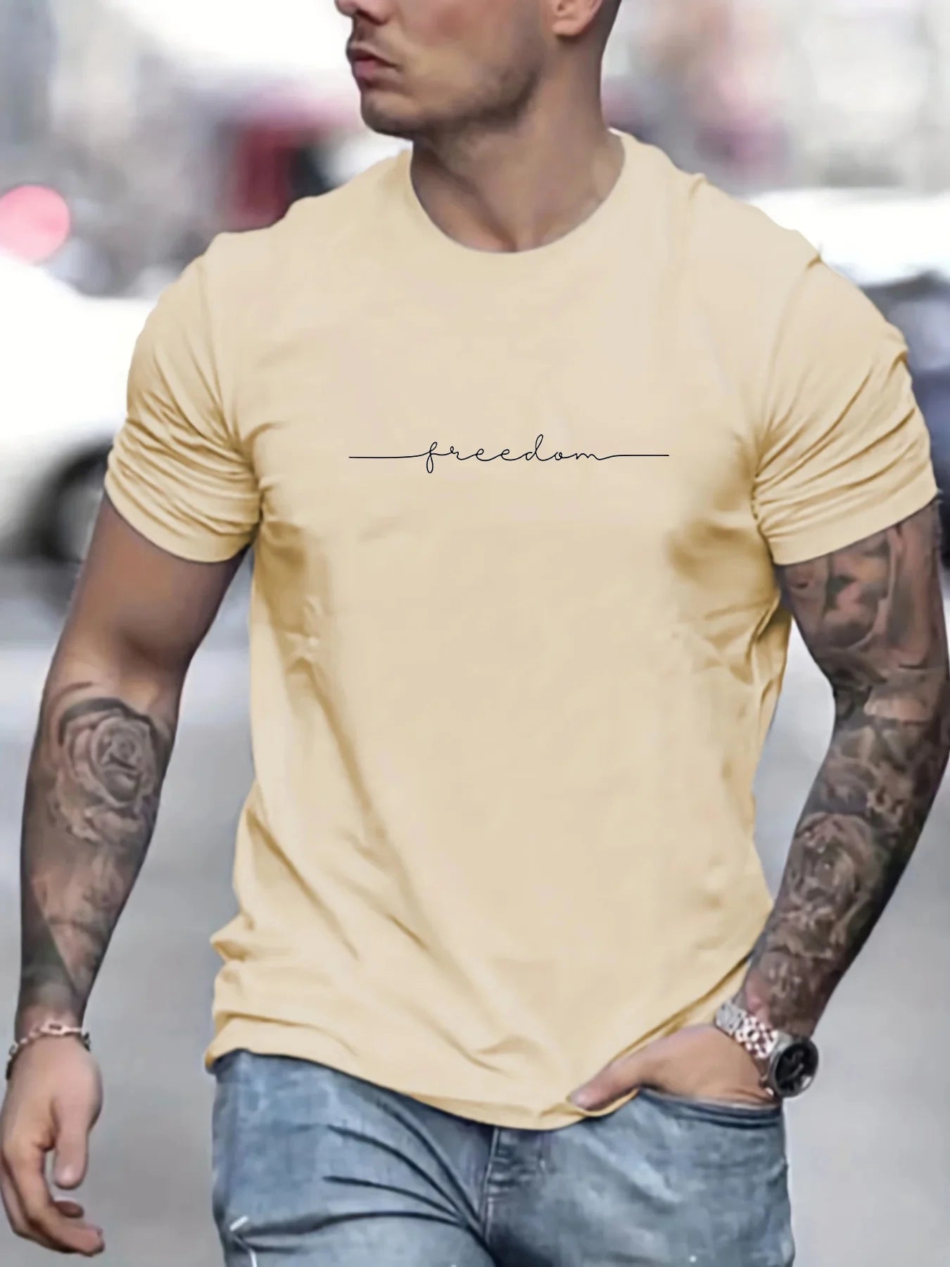 T-shirt uomo 100% cotone Freedom