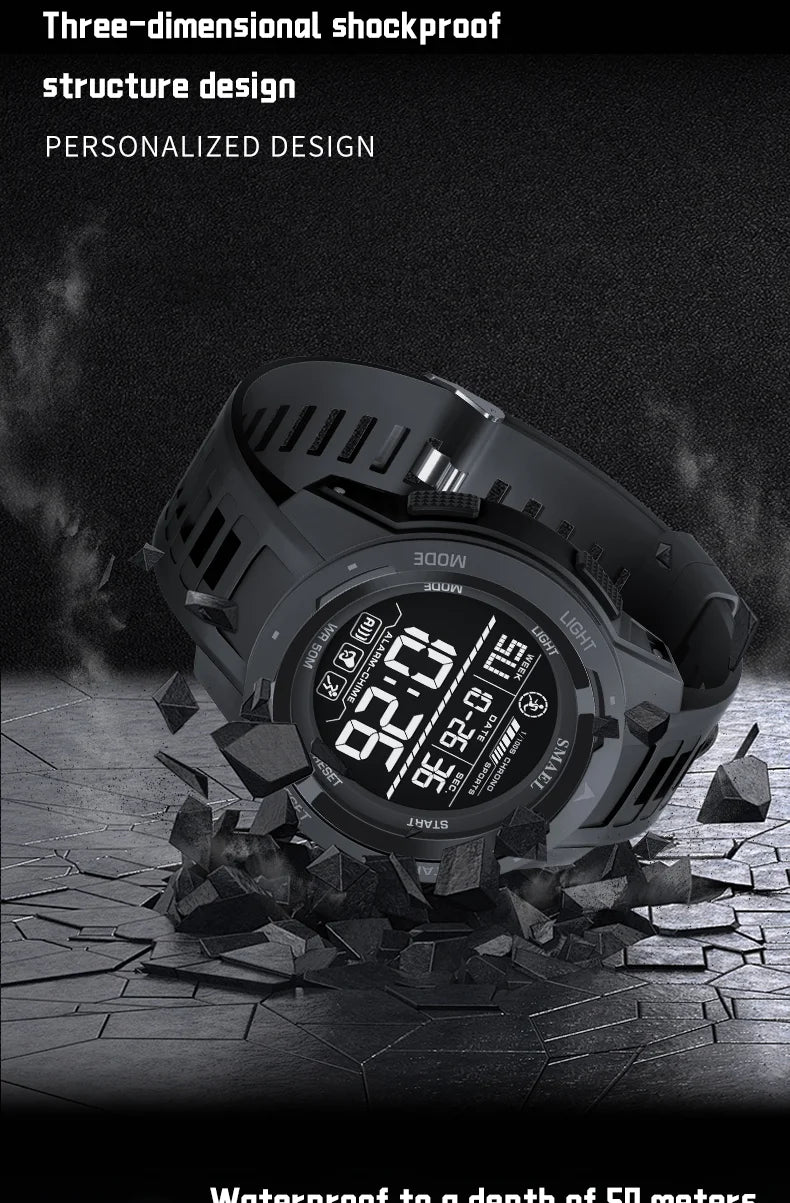 SMAEL Orologi da polso sportivi a LED Orologio impermeabile da uomo