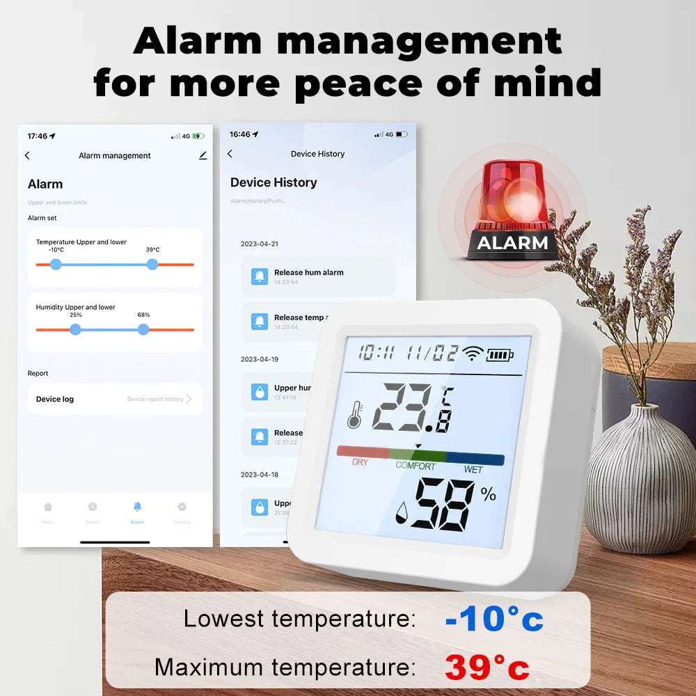 Tuya Smart WiFi Bluetooth Temperatura Umidità Sensore Wireless Home Retroilluminazione Termometro Igrometro APP Rilevatore di controllo remoto