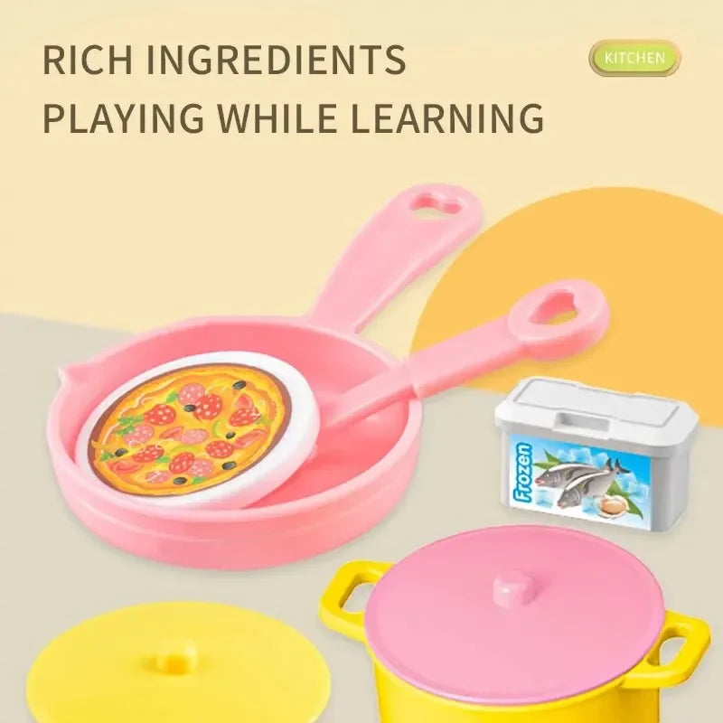 Mini tavolo da cucina Play Set compreso di stoviglie, mestoli, pentole e tanto altro