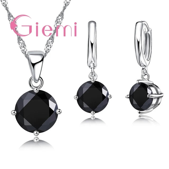 Collana con ciondolo in argento Set Trendy Austrian Crystal