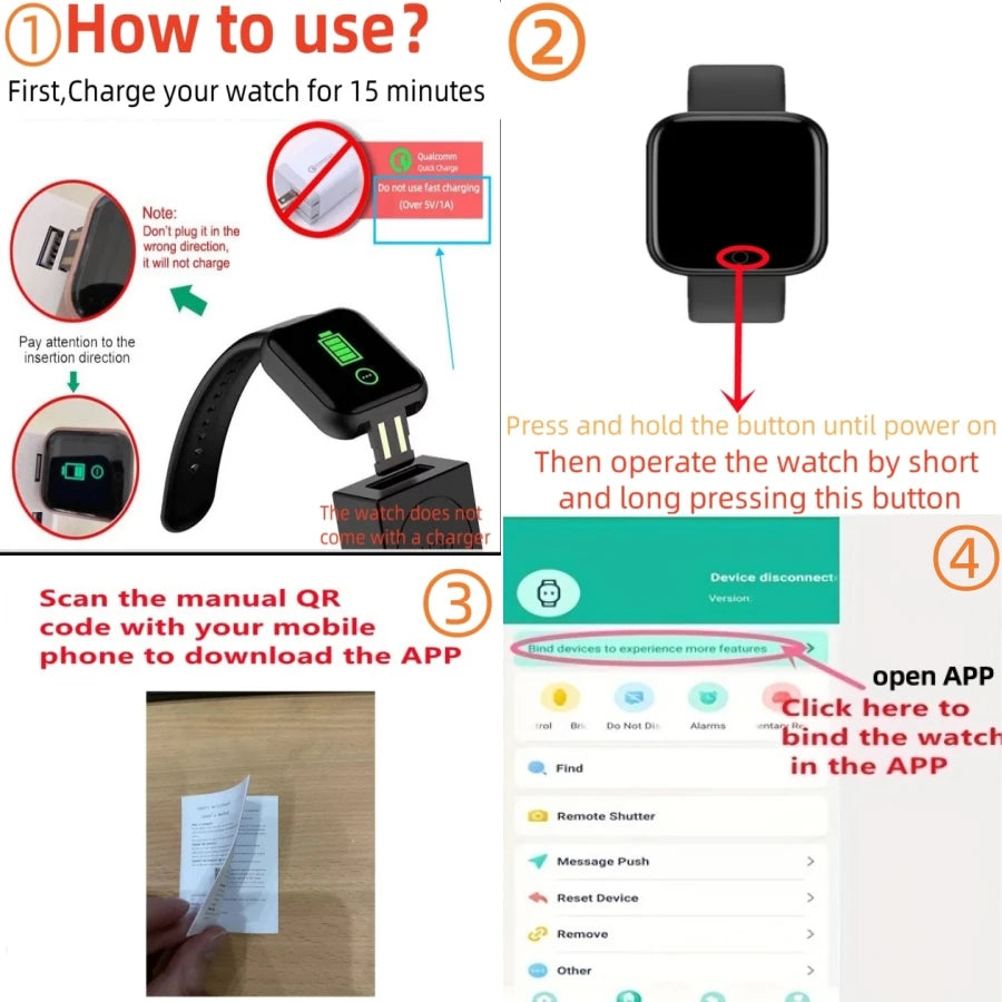 Smartwatch Unisex  per Android IOS