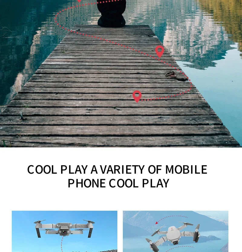 E88 Pro WiFi FPV Drone - Single/Dual 4K/1080P Camera, Grandangolare HD, Altitude Hold, pieghevole