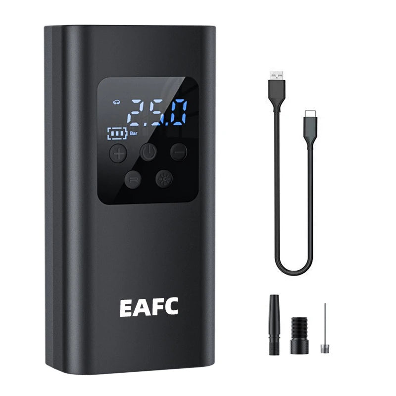 Gonfiatore per pneumatici elettrico senza fili/cablato Display digitale LCD Gonfiatore per pneumatici portatile con luce LED