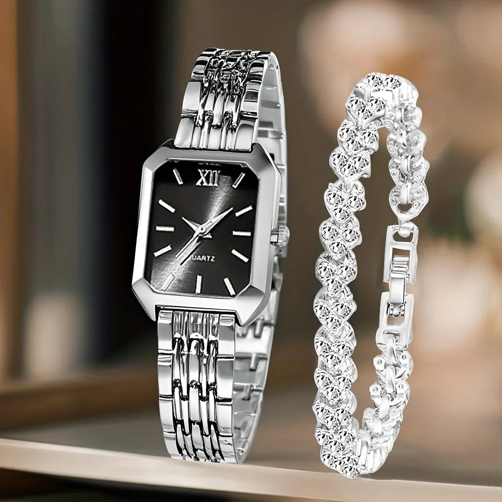 Orologio al Quarzo Strass Bracciale Set Signore Roma