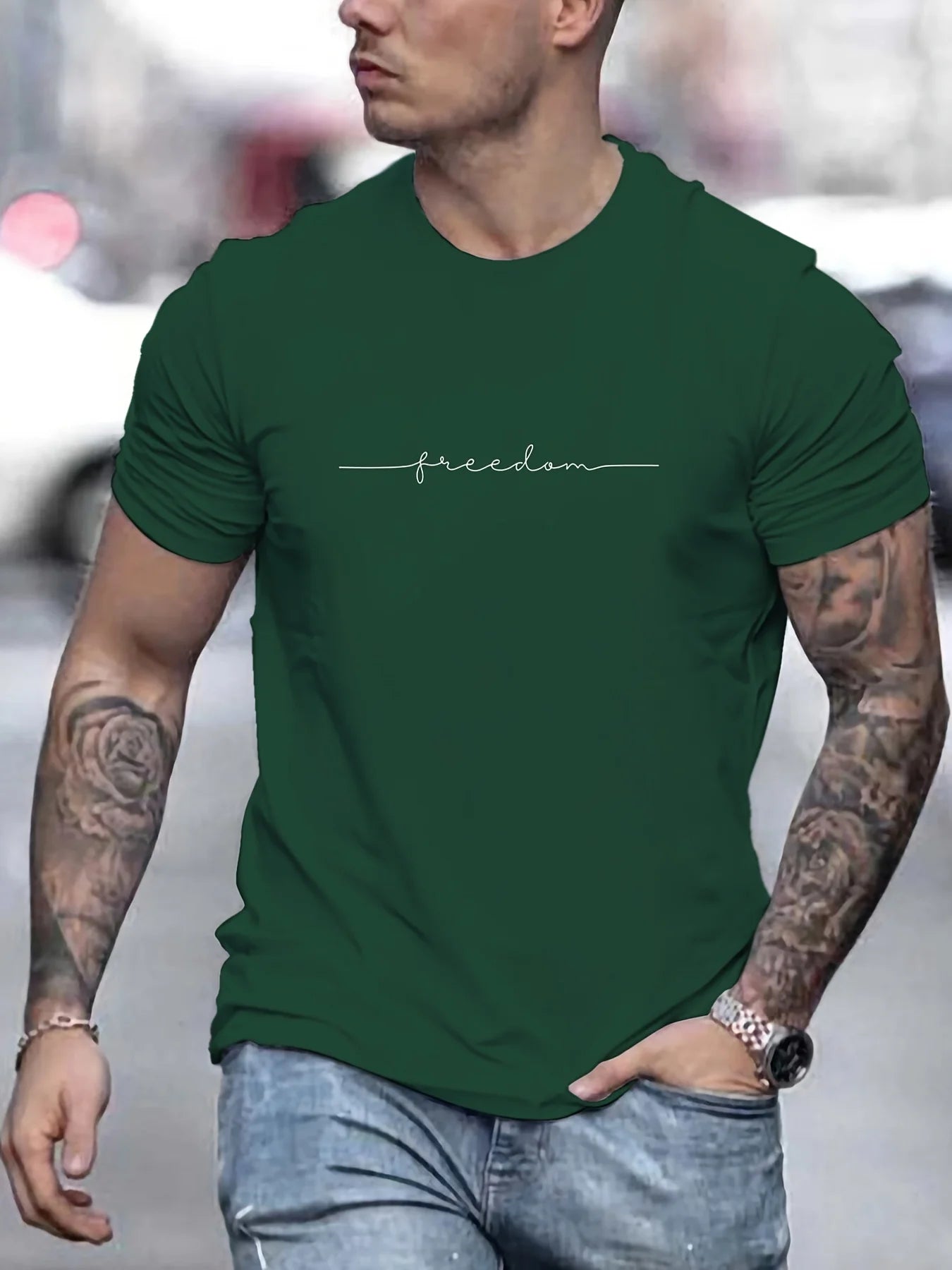 T-shirt uomo 100% cotone Freedom